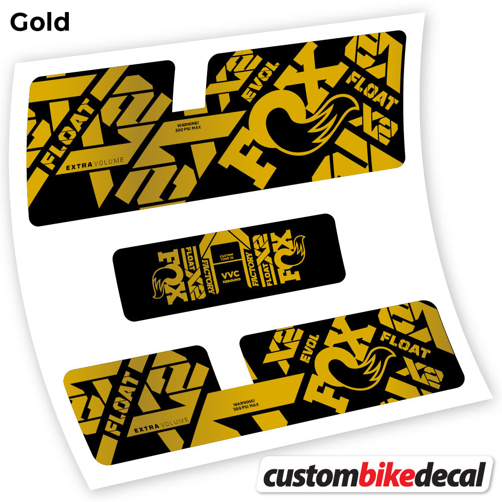 Adesivi Ammortizzatore Fox X2 Factory 2021 in vinile - Oro