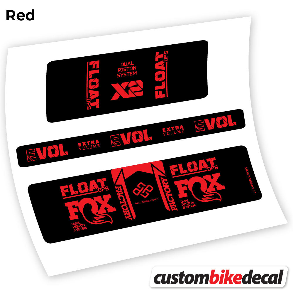 Adesivi Ammortizzatore Fox Float DPS X2 2021 in vinile - Rosso
