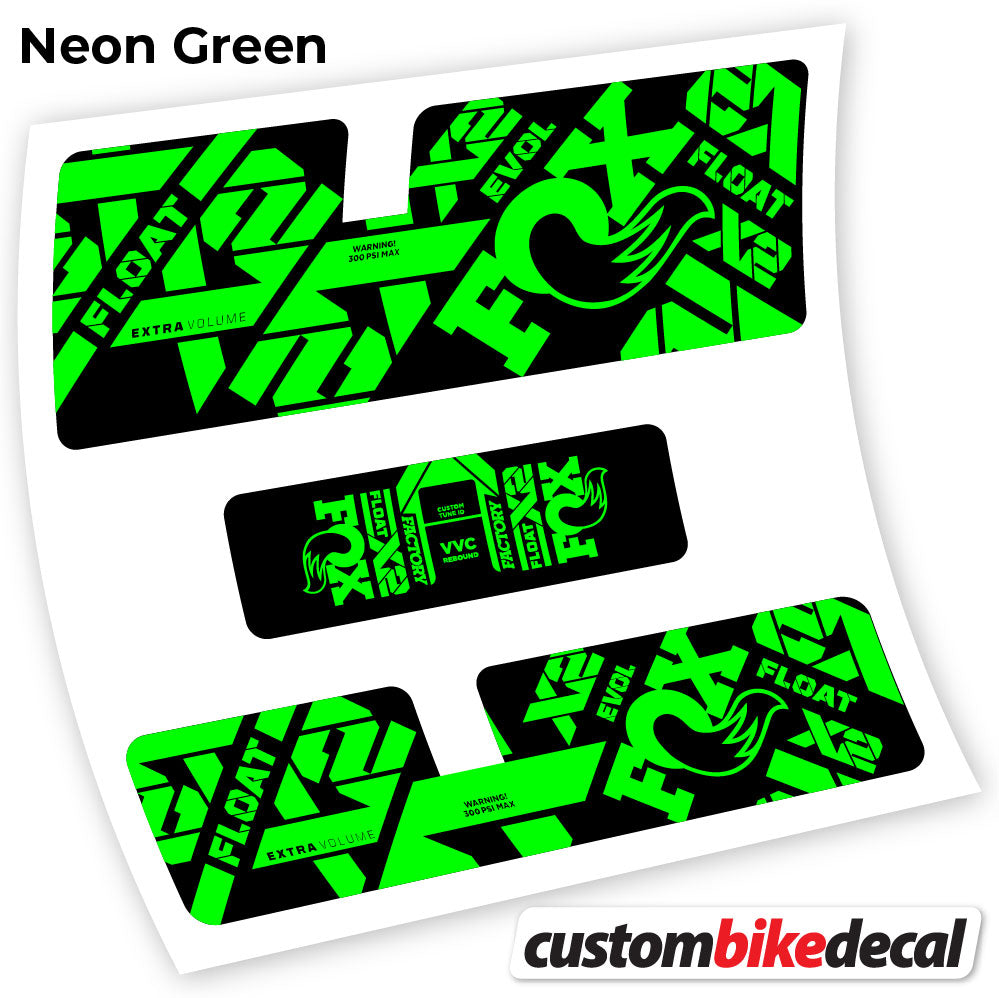 Adesivi Ammortizzatore Fox X2 Factory 2021 in vinile - Verde Neon