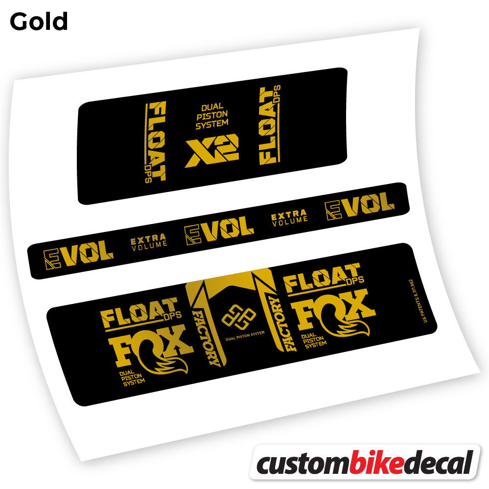 Adesivi Ammortizzatore Fox Float DPS X2 2021 in vinile - Oro
