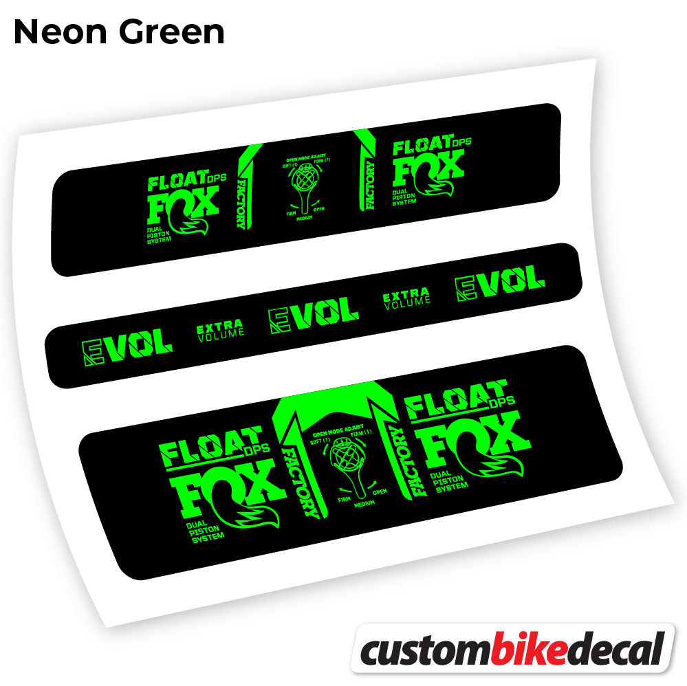 Adesivi Ammortizzatore Fox DPS Factory 2021 in vinile - Verde Neon