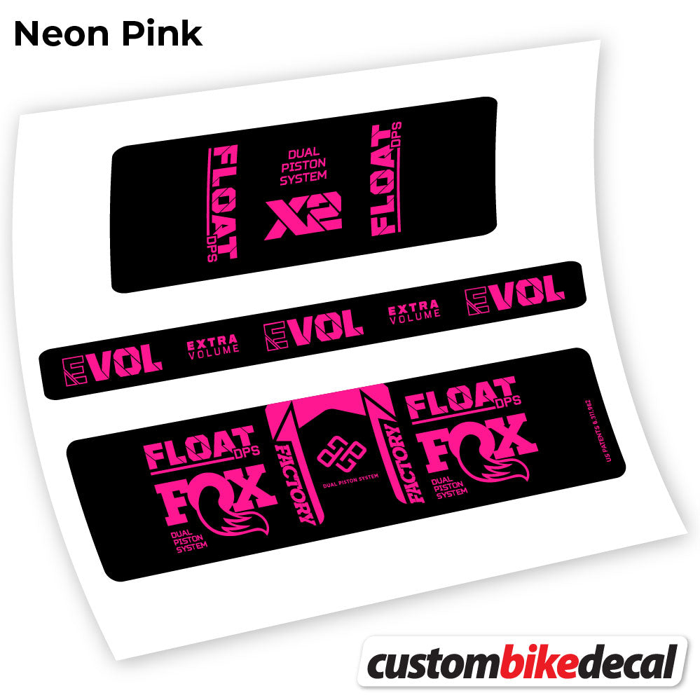 Adesivi Ammortizzatore Fox Float DPS X2 2021 in vinile - Rosa Neon