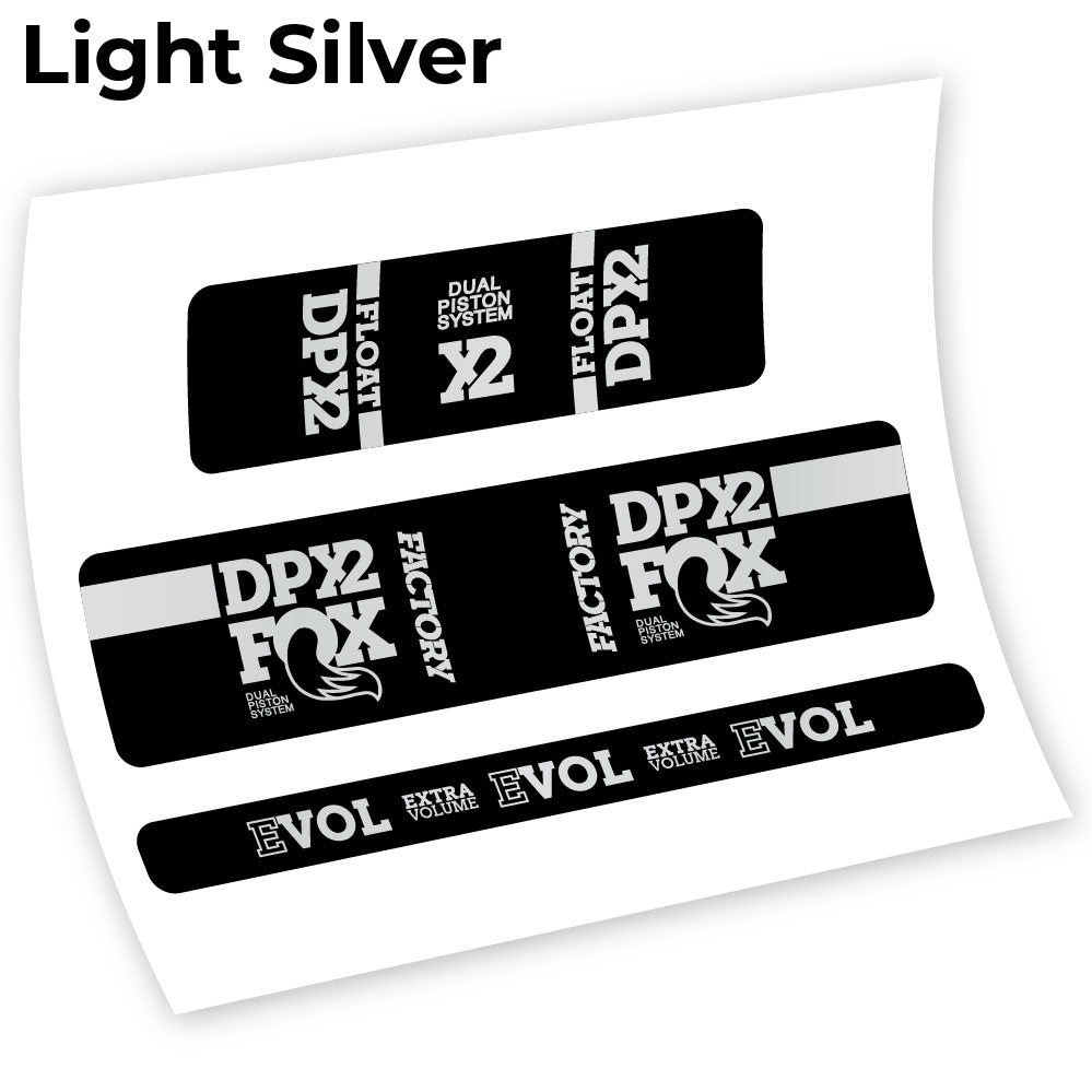 Adesivi Ammortizzatore Fox DPX2 2018 in vinile - Argento Chiaro