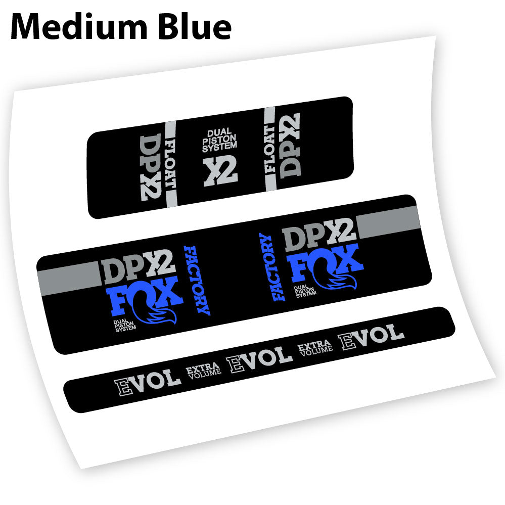 Adesivi Ammortizzatore Fox DPX2 2018 in vinile - Blu Medio
