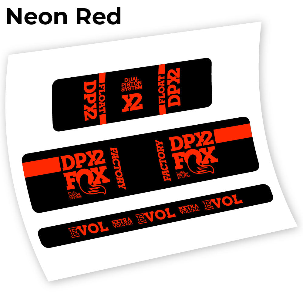 Adesivi Ammortizzatore Fox DPX2 2018 in vinile - Rosso Neon