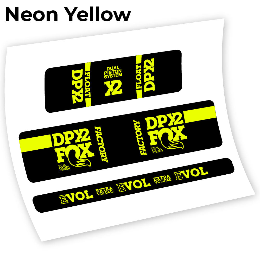 Adesivi Ammortizzatore Fox DPX2 2018 in vinile - Giallo Neon