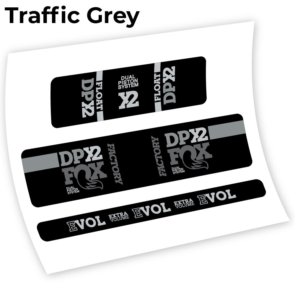 Adesivi Ammortizzatore Fox DPX2 2018 in vinile - Grigio Traffico