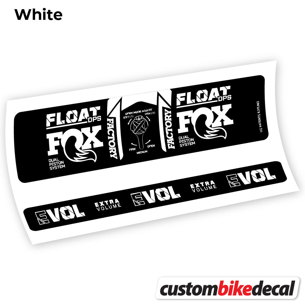 Adesivi Ammortizzatore Fox DPS Factory 3Pos 2021 in vinile - Bianco