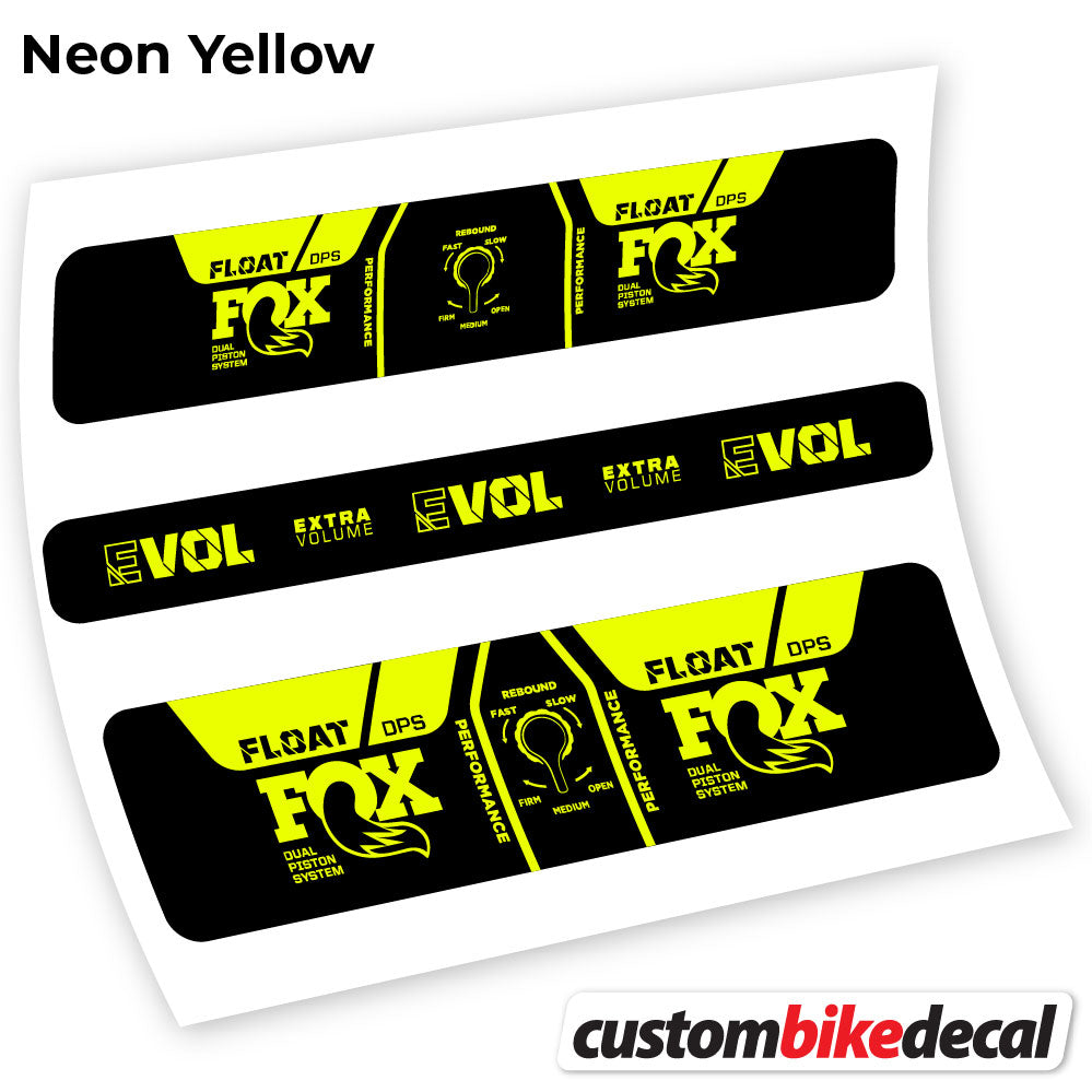 Adesivi Ammortizzatore Fox DPS Performance 2021 in vinile - Giallo Neon