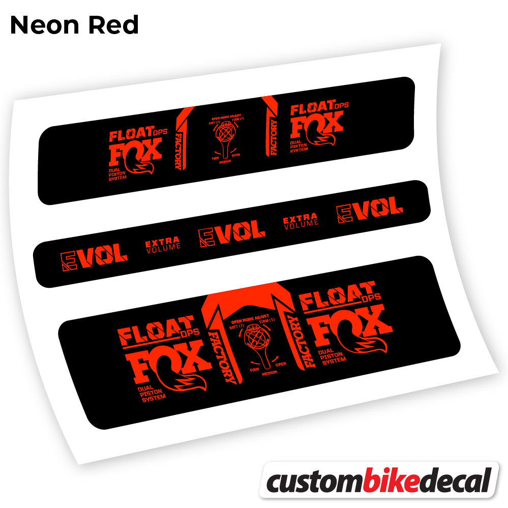 Adesivi Ammortizzatore Fox DPS Factory 2021 in vinile - Rosso Neon