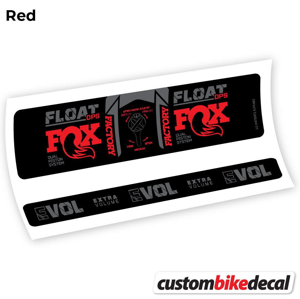 Adesivi Ammortizzatore Fox DPS Factory 3Pos 2021 in vinile - Rosso