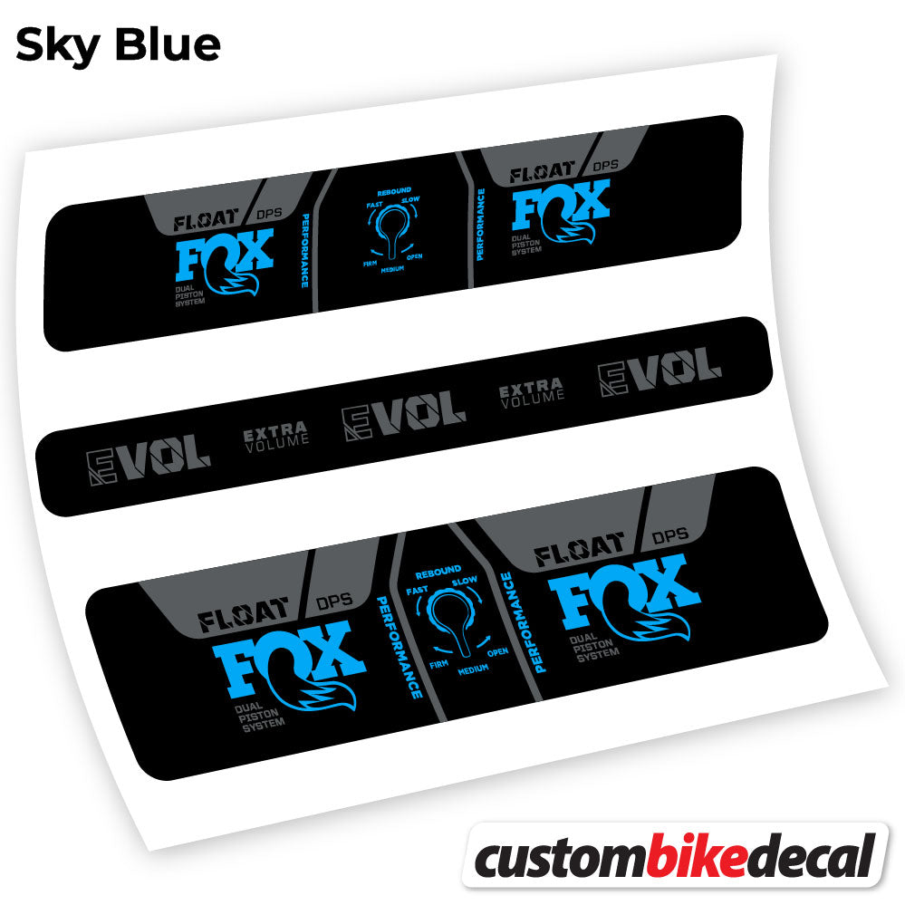 Adesivi Ammortizzatore Fox DPS Performance 2021 in vinile - Azzurro Cielo