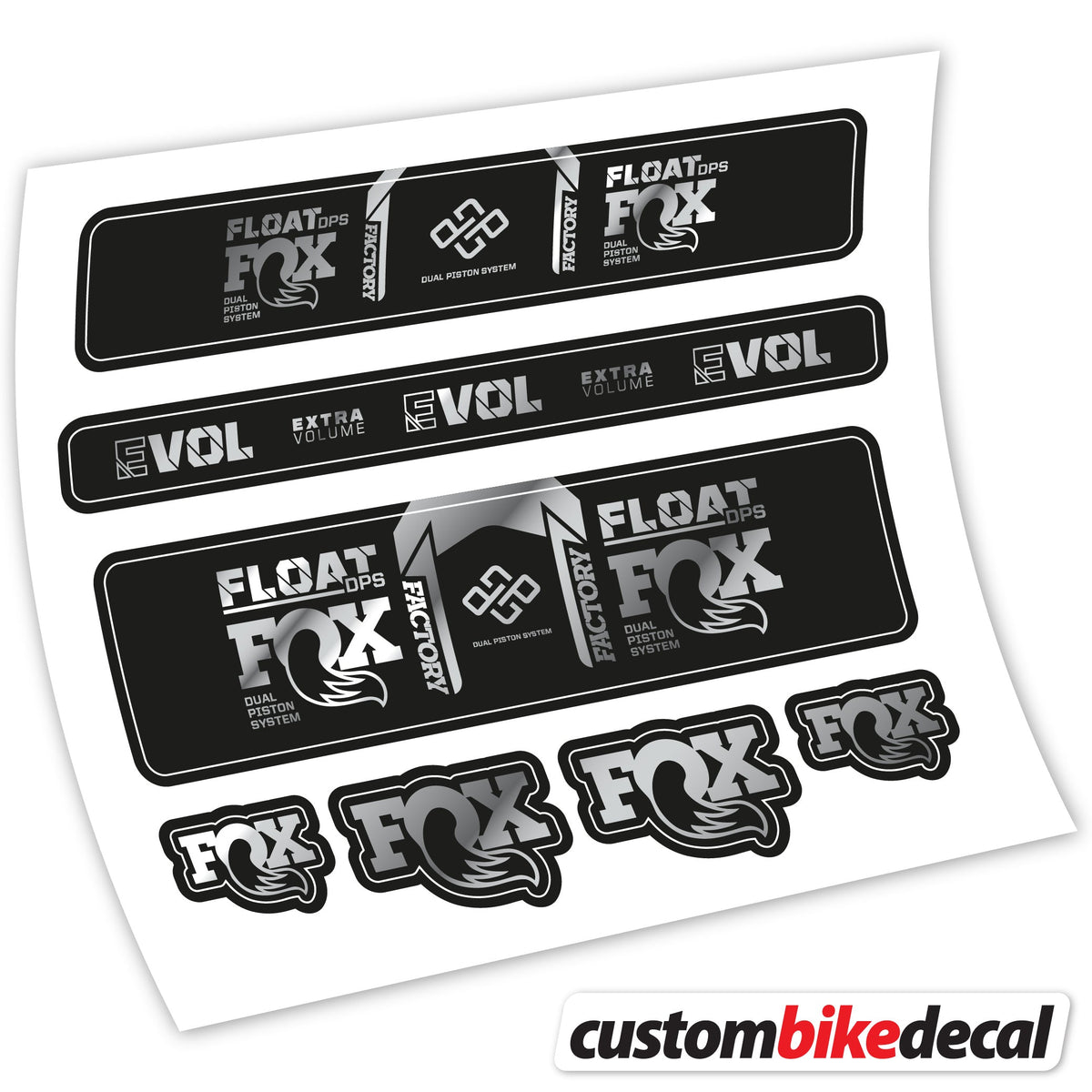 Adesivi Forcella Fox Float Factory DPS 2022 in vinile - Argento Cromato