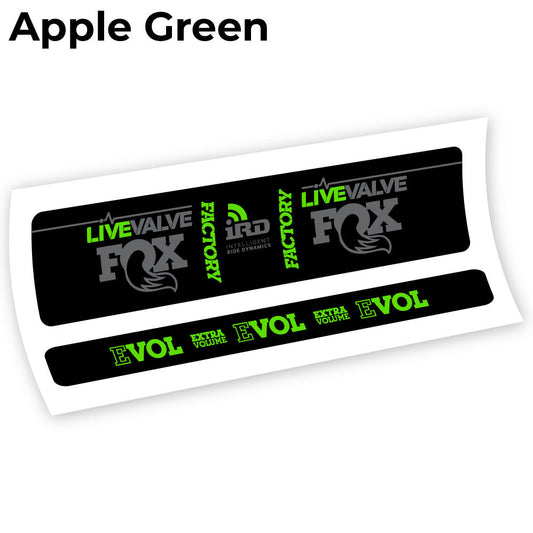 Adesivi Ammortizzatore Fox Factory LiveValve IRD in vinile - Verde Mela