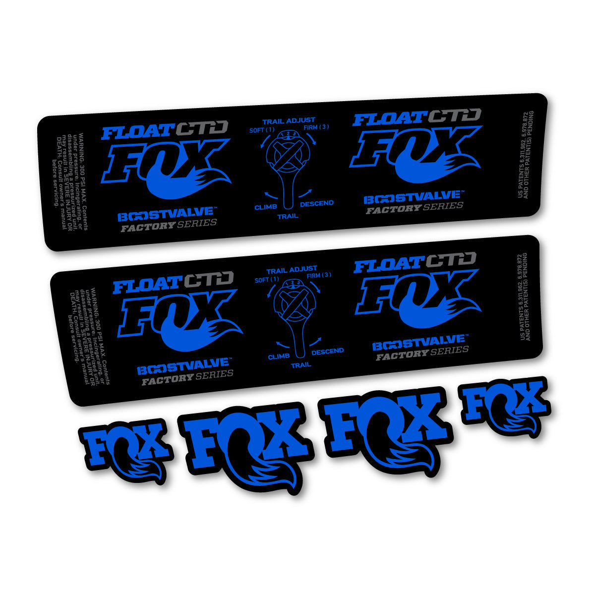 Adesivi Ammortizzatore Fox Float CTD 2015 in vinile - Blu Mare