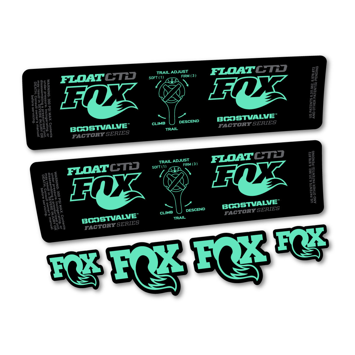 Adesivi Ammortizzatore Fox Float CTD 2015 in vinile - Verde Menta