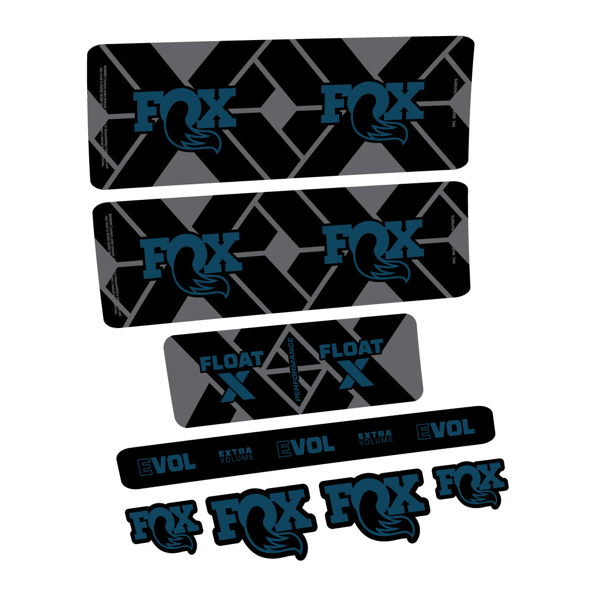 Adesivi Ammortizzatore Fox Float X Performance 2027 in vinile - Blu Lago Scuro