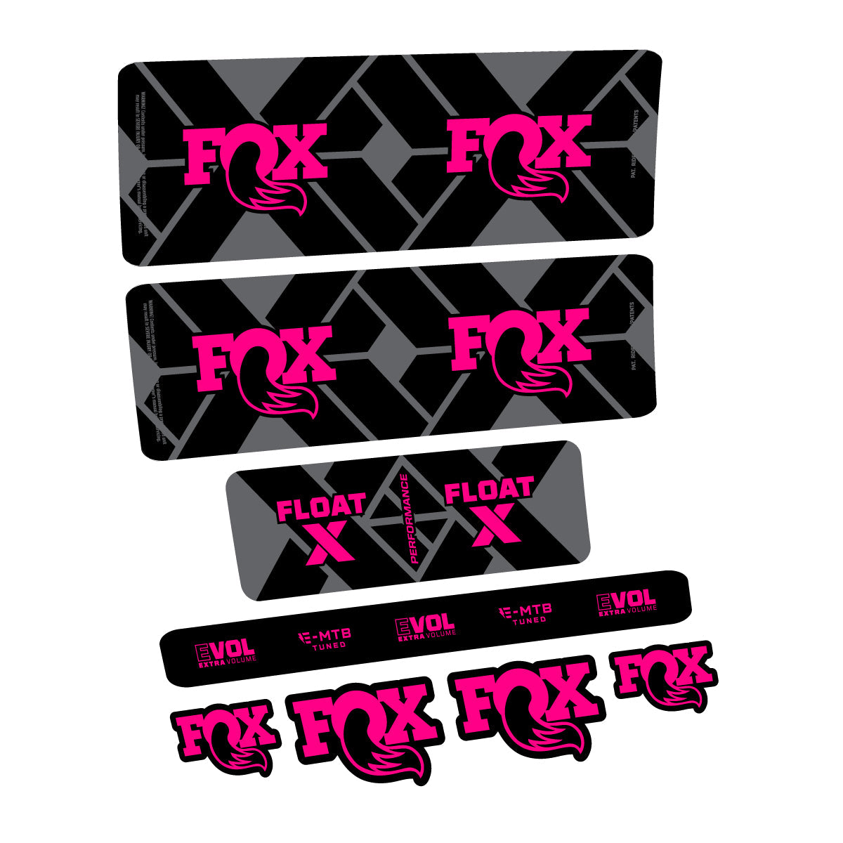 Adesivi Ammortizzatore Fox Float X Performance E-MTB 2027 in vinile - Fucsia