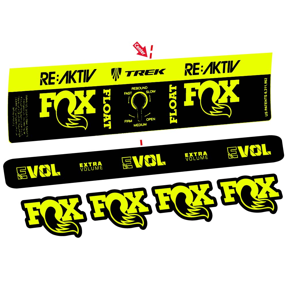 Adesivi Ammortizzatore Fox Float Reactiv Trek in vinile