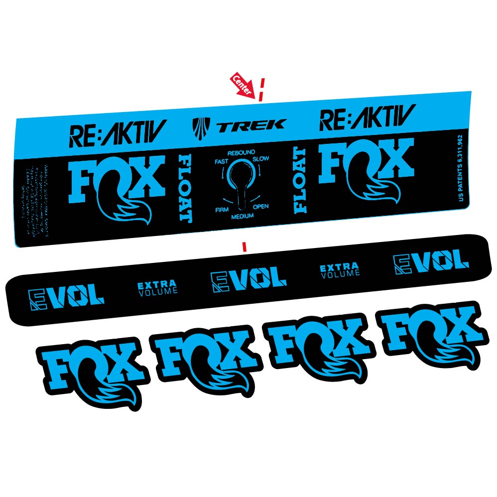 Adesivi Ammortizzatore Fox Float Reactiv Trek in vinile