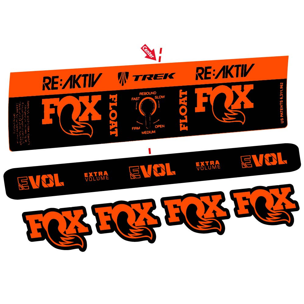 Adesivi Ammortizzatore Fox Float Reactiv Trek in vinile