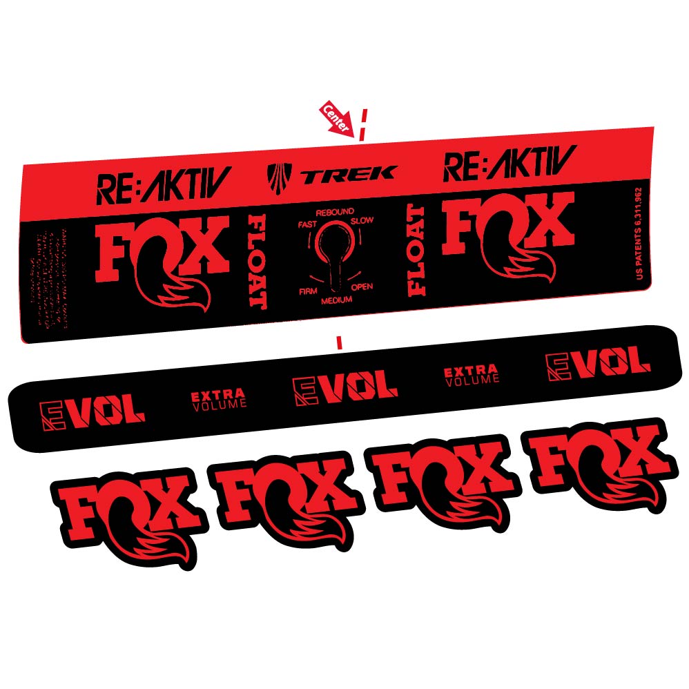 Adesivi Ammortizzatore Fox Float Reactiv Trek in vinile