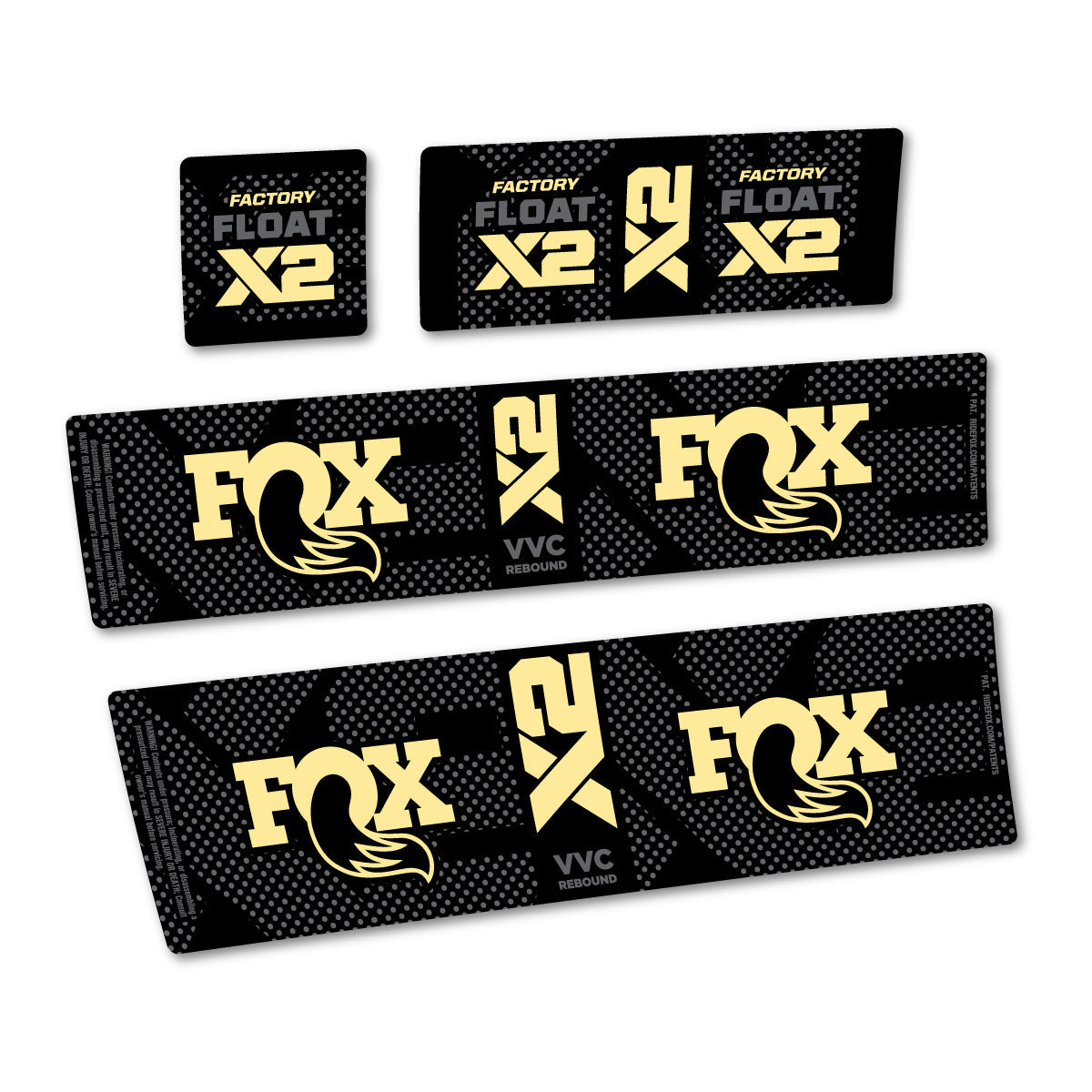 Adesivi Ammortizzatore Fox Factory Float X2 in vinile - Crema