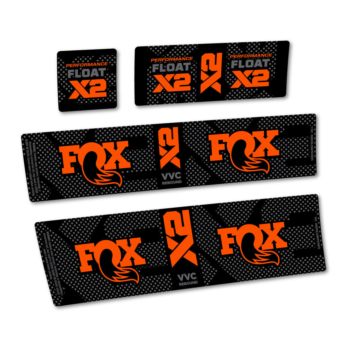 Adesivi Ammortizzatore Fox Performance Float X2 in vinile - Arancione