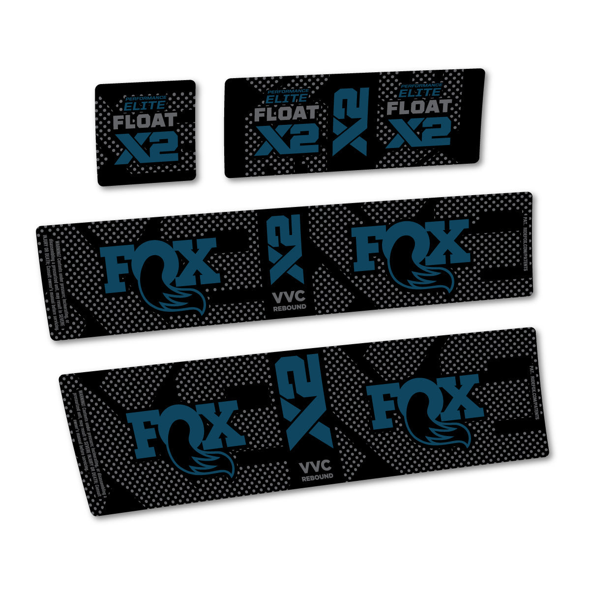 Adesivi Ammortizzatore Fox Performance Elite Float X2 in vinile - Blu Lago Scuro