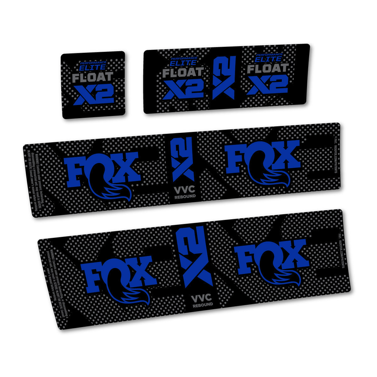Adesivi Ammortizzatore Fox Performance Elite Float X2 in vinile - Blu Oltremare
