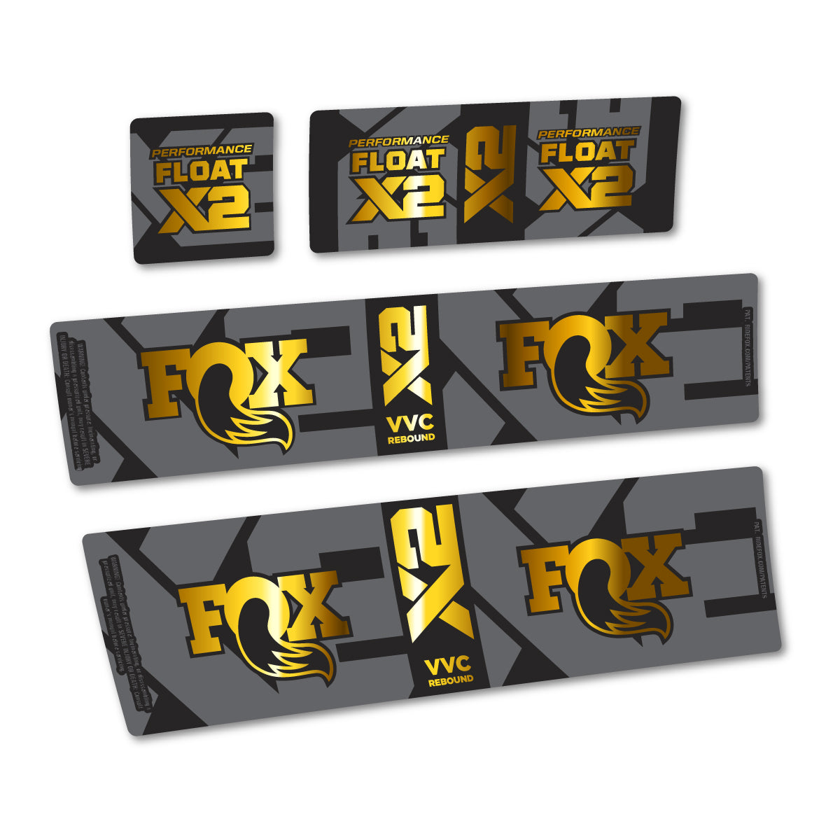 Adesivi Ammortizzatore Fox Performance Float X2 2026 in vinile - Oro Cromato
