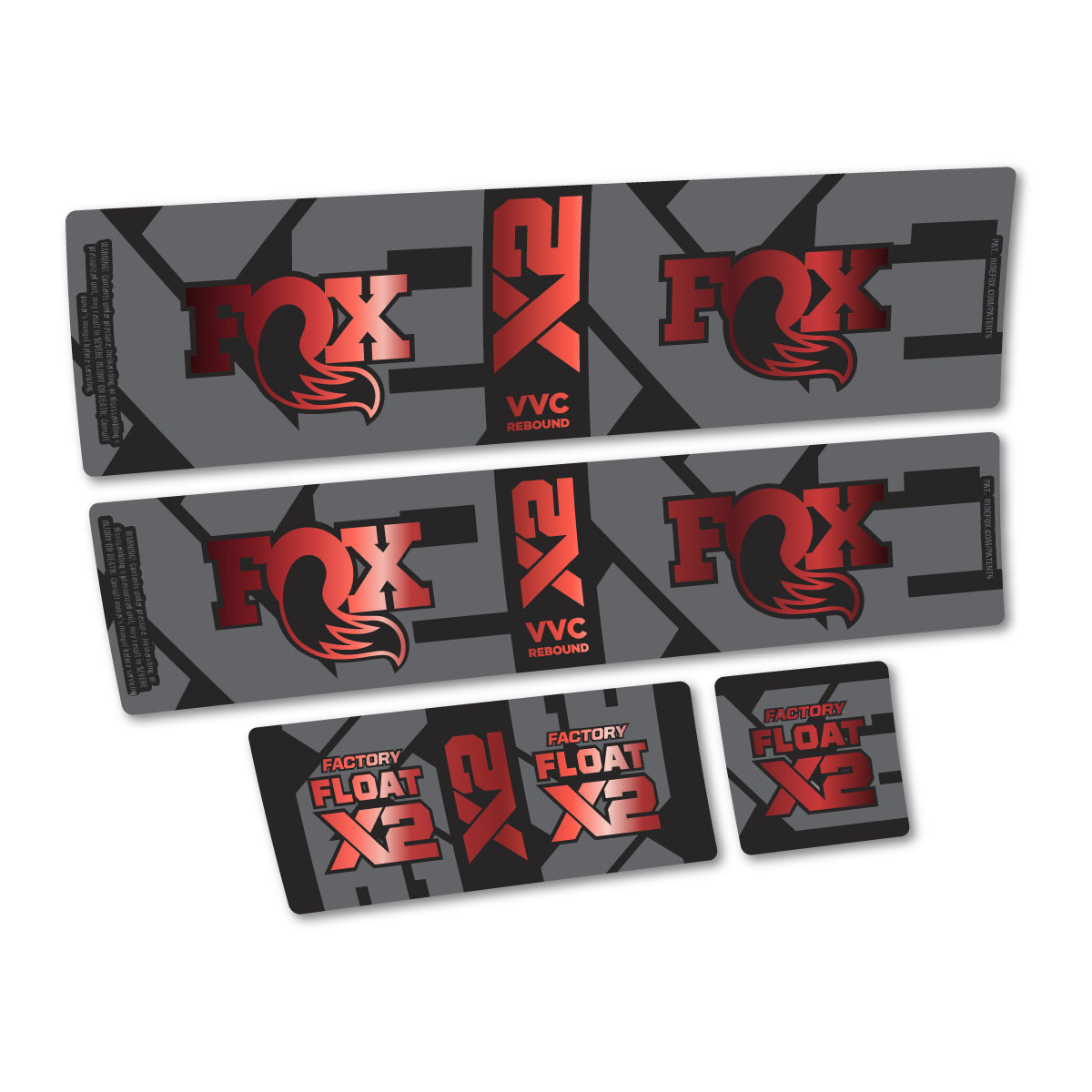 Adesivi Ammortizzatore Fox Factory Float X2 2026 in vinile - Rame