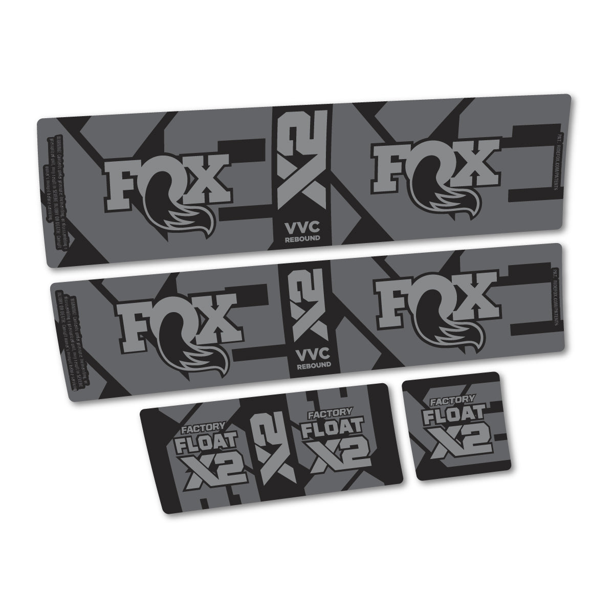 Adesivi Ammortizzatore Fox Factory Float X2 2026 in vinile - Grigio Traffico