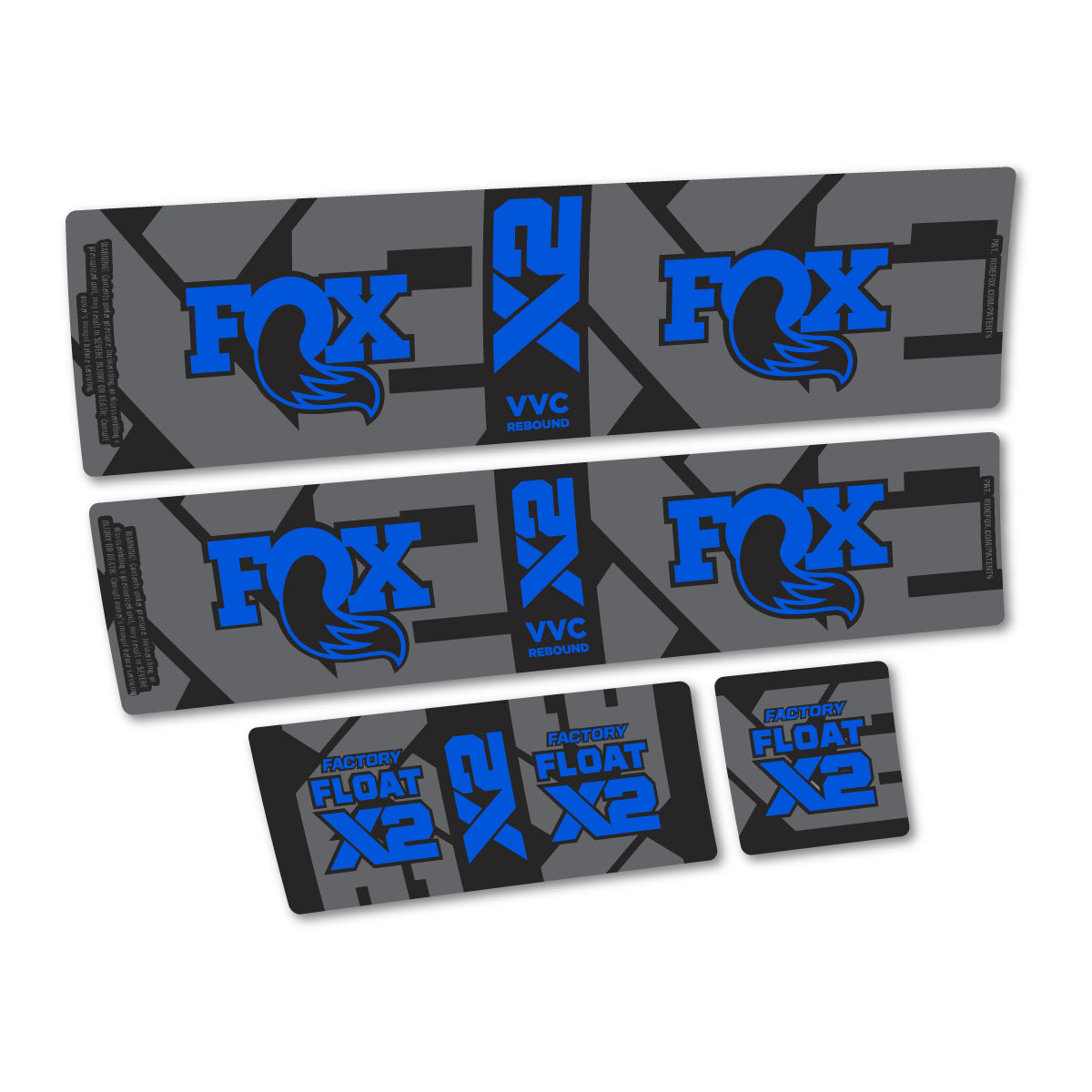 Adesivi Ammortizzatore Fox Factory Float X2 2026 in vinile - Blu Mare
