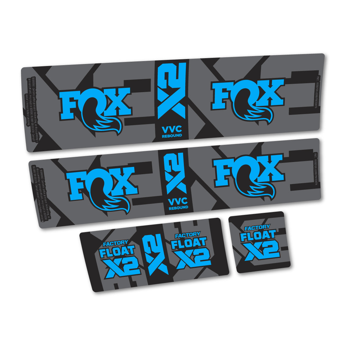 Adesivi Ammortizzatore Fox Factory Float X2 2026 in vinile - Azzurro