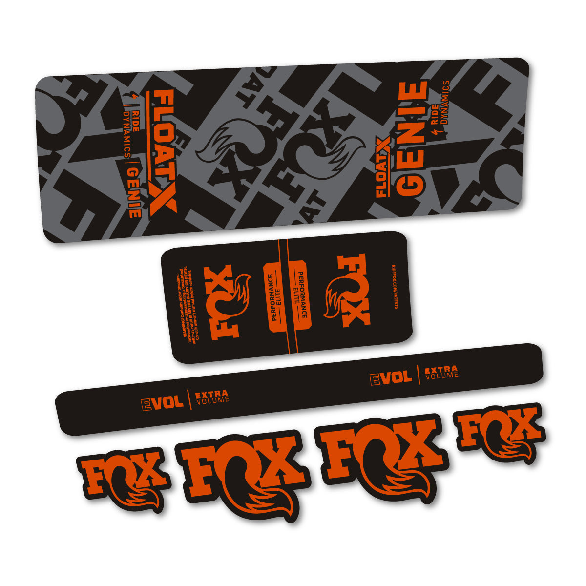 Adesivi Ammortizzatore Fox Float X Genie Elite 2025 in vinile - Argilla