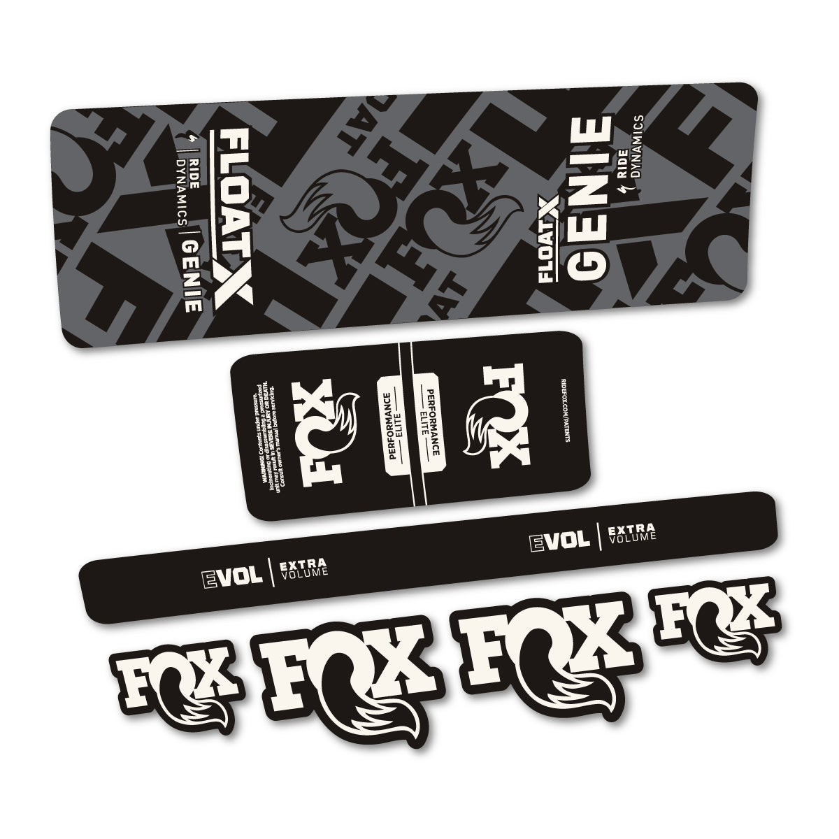 Adesivi Ammortizzatore Fox Float X Genie Elite 2025 in vinile - Bianco Sporco