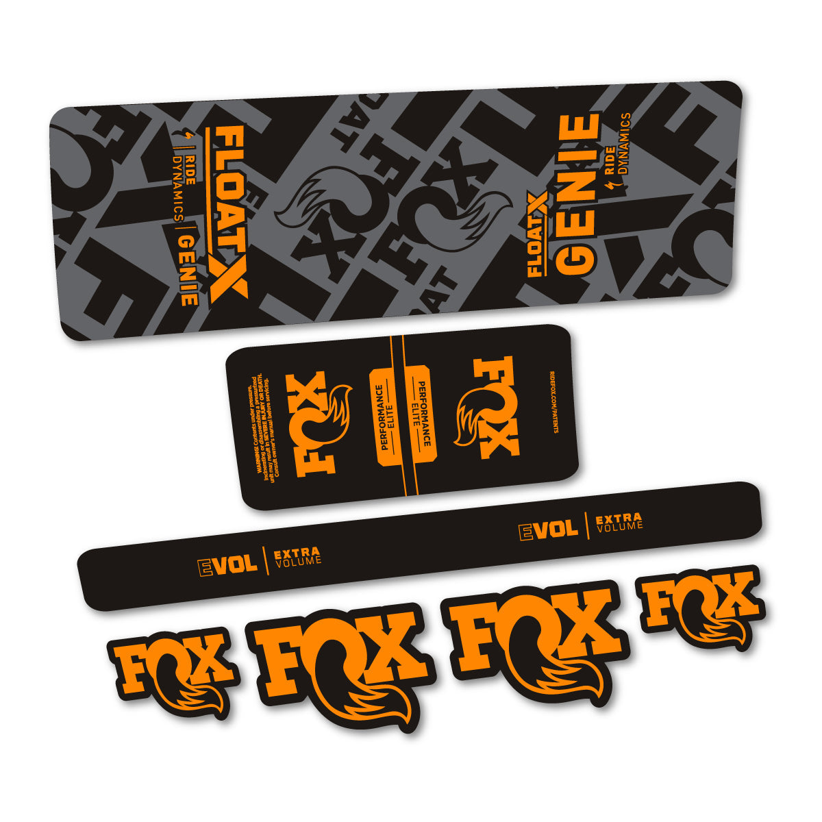 Adesivi Ammortizzatore Fox Float X Genie Elite 2025 in vinile - Giallo Zafferano