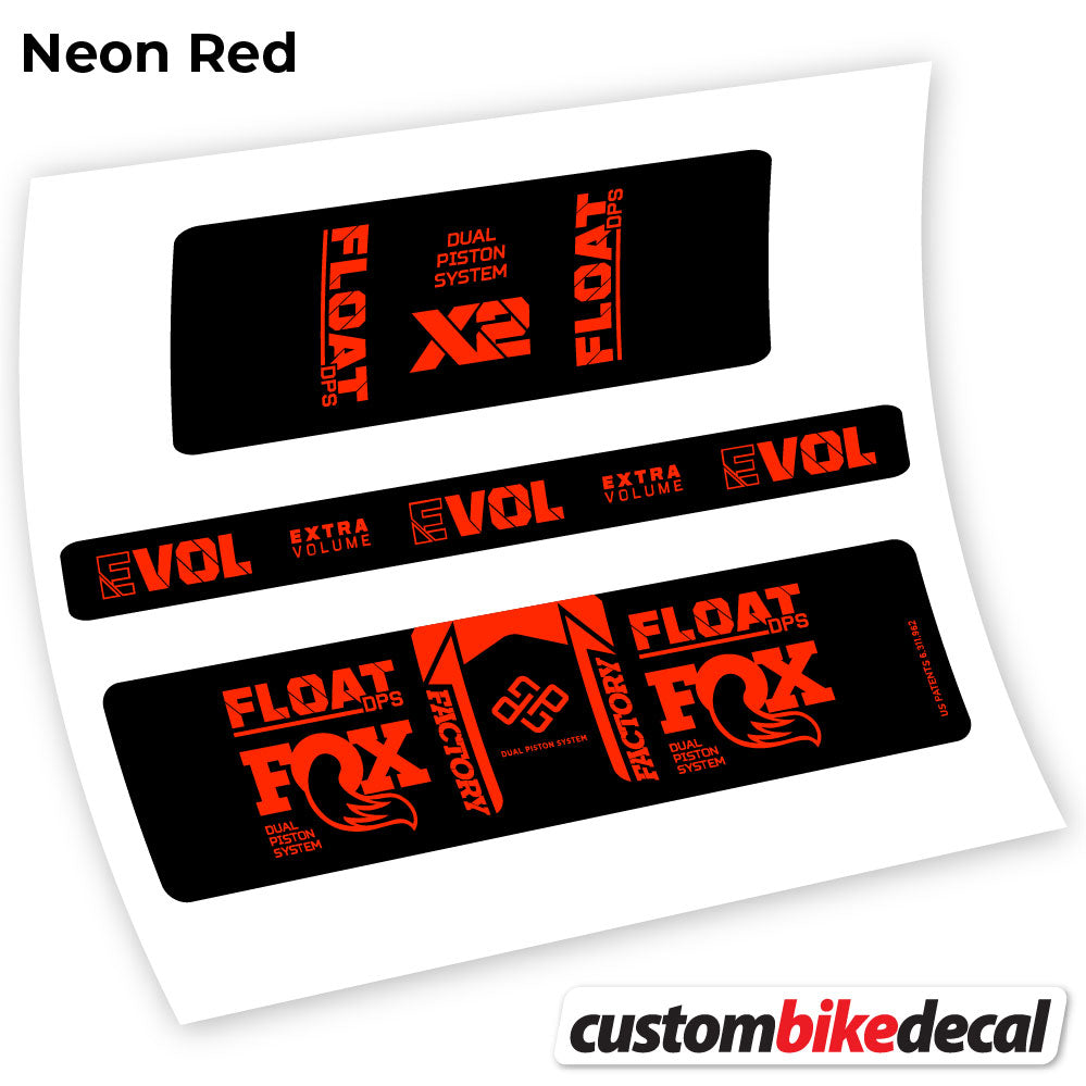 Adesivi Ammortizzatore Fox Float DPS X2 2021 in vinile - Rosso Neon