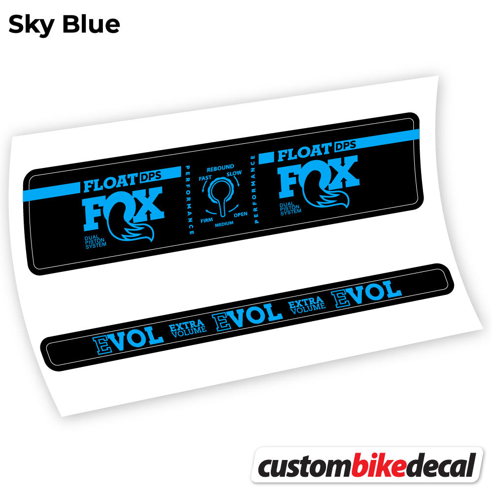 Adesivi Ammortizzatore Fox Float DPS Performance in vinile - Azzurro Cielo