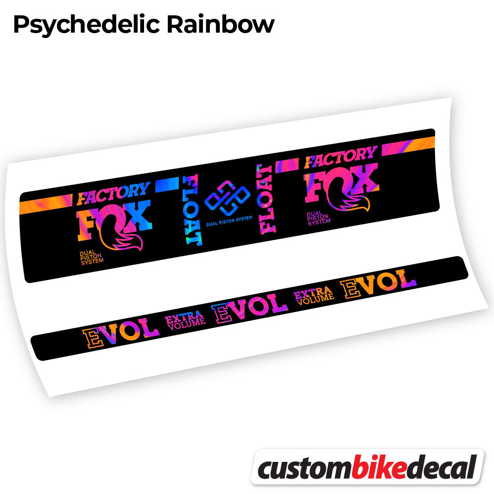 Adesivi Ammortizzatore Fox Float Factory Float in vinile - Arcobaleno Psichedelico