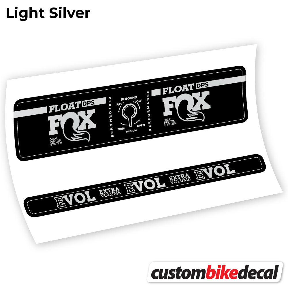 Adesivi Ammortizzatore Fox Float DPS Performance in vinile - Argento Chiaro