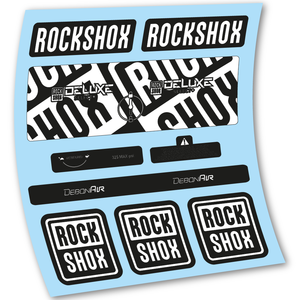 Adesivi Ammortizzatore Rock Shox Deluxe Select+ in vinile - Bianco