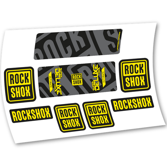 Adesivi Ammortizzatore Rock Shox Super Deluxe Ultimate Coil 2020 in vinile - Giallo