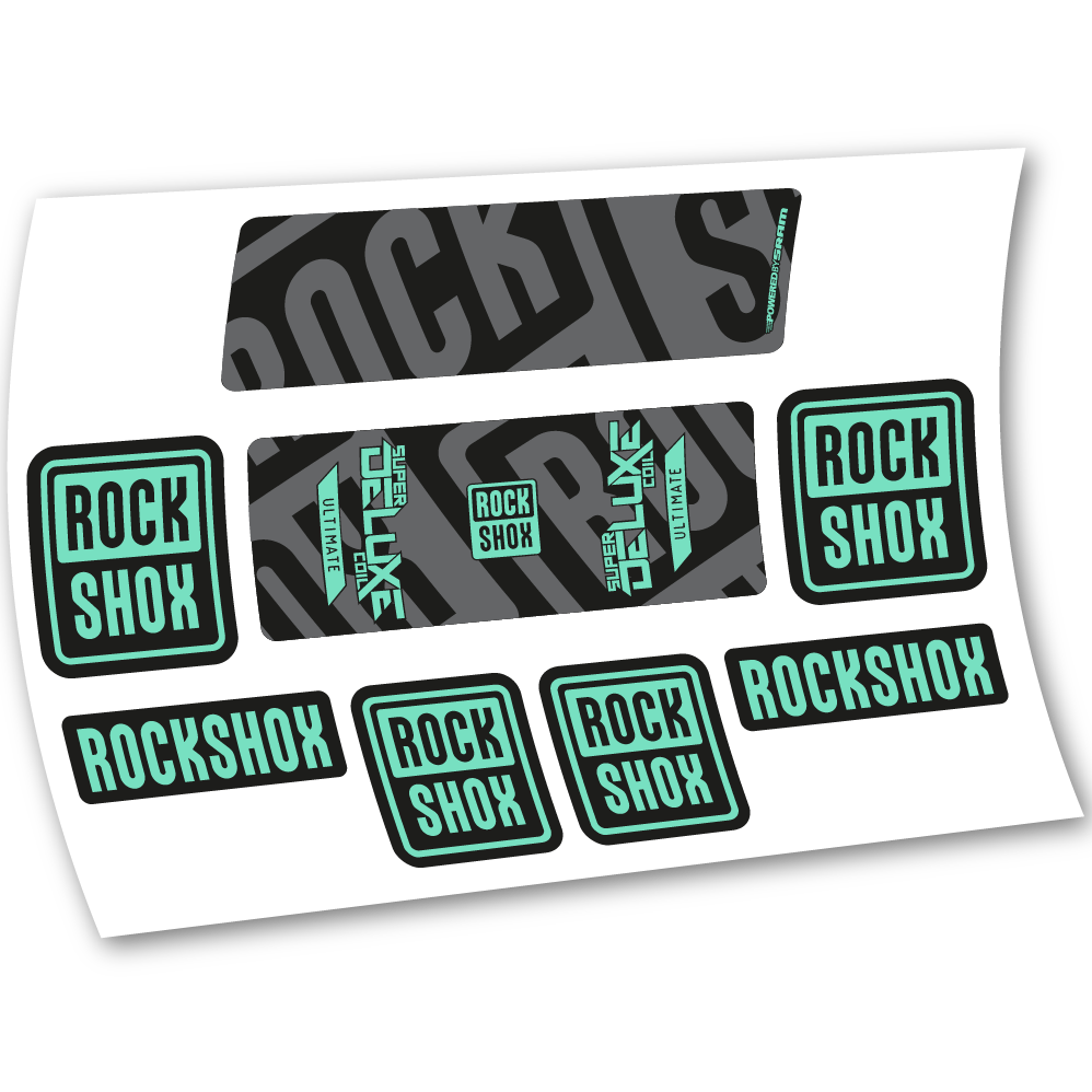 Adesivi Ammortizzatore Rock Shox Super Deluxe Ultimate Coil 2020 in vinile - Verde Menta