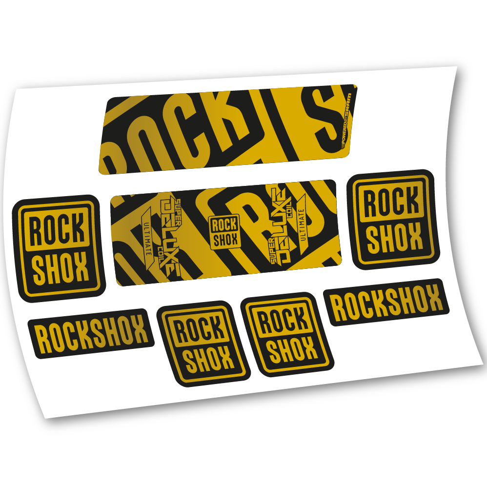 Adesivi Ammortizzatore Rock Shox Super Deluxe Ultimate Coil 2020 in vinile - Oro