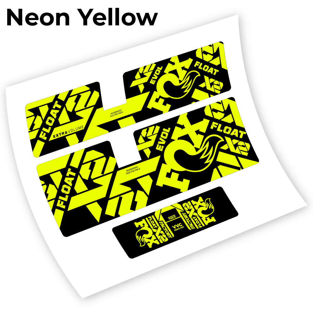 Adesivi Ammortizzatore Fox Float X2 2021 in vinile - Giallo Neon