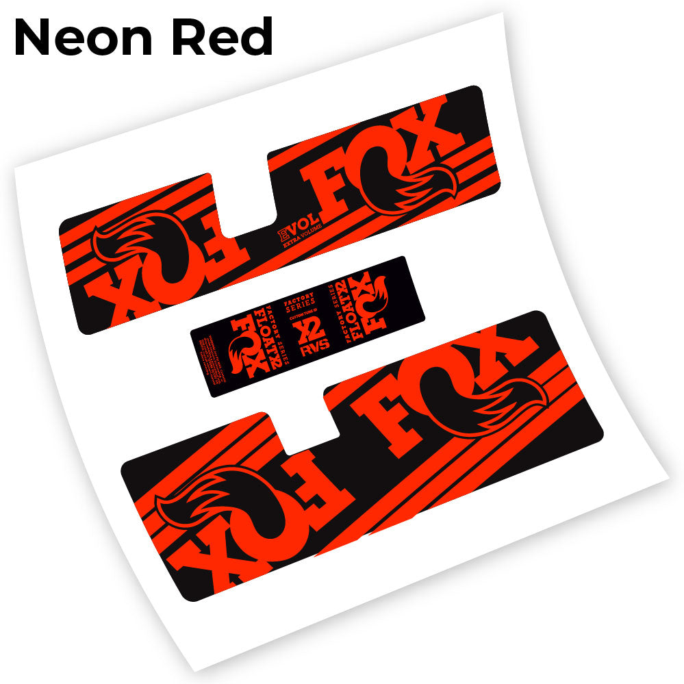 Adesivi Ammortizzatore Fox Float X2 RVS in vinile - Rosso Neon