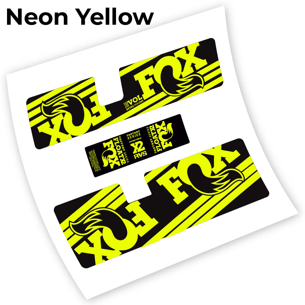 Adesivi Ammortizzatore Fox Float X2 RVS in vinile - Giallo Neon