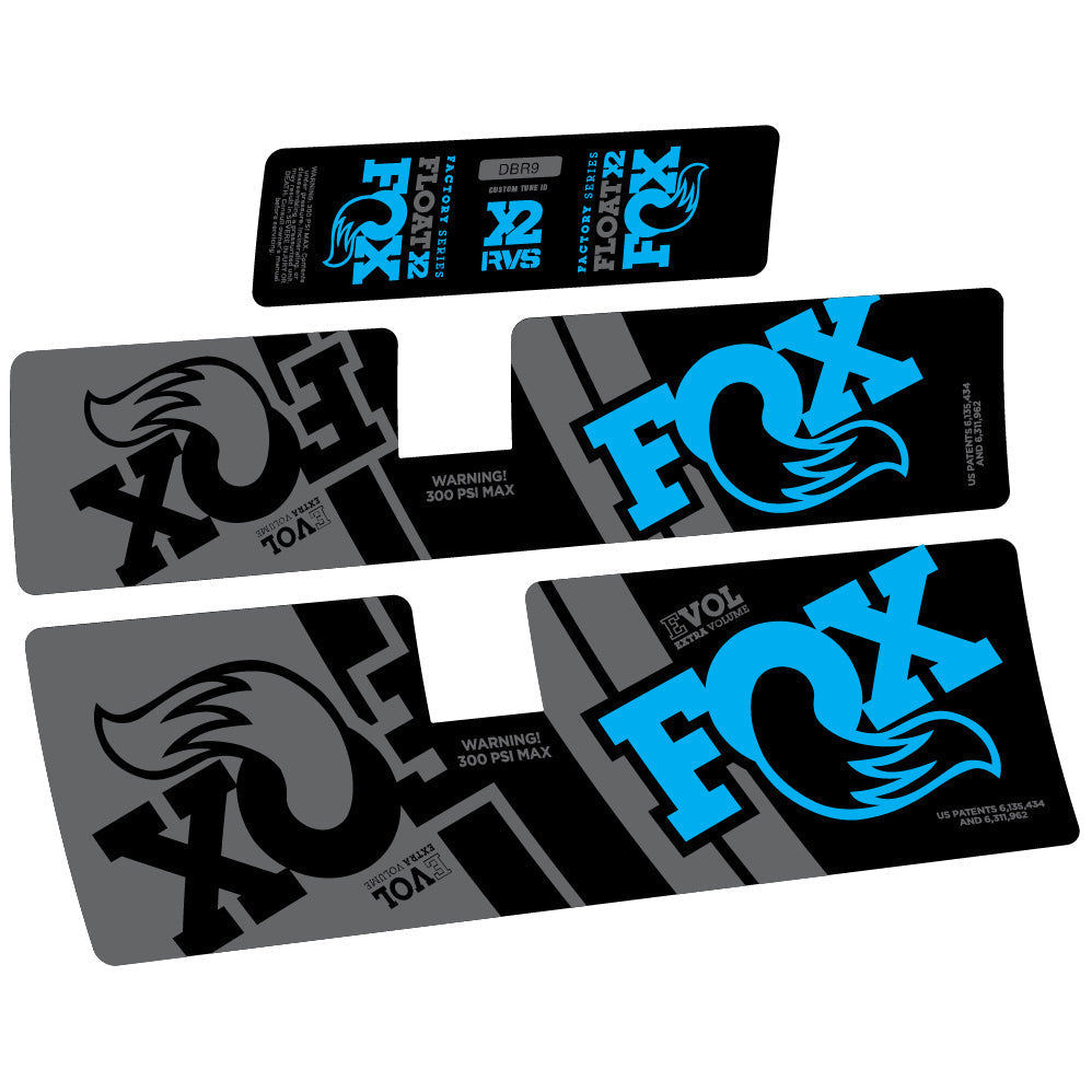 Adesivi Ammortizzatore Fox Float X2 Performance 2019 in vinile - Azzurro Cielo